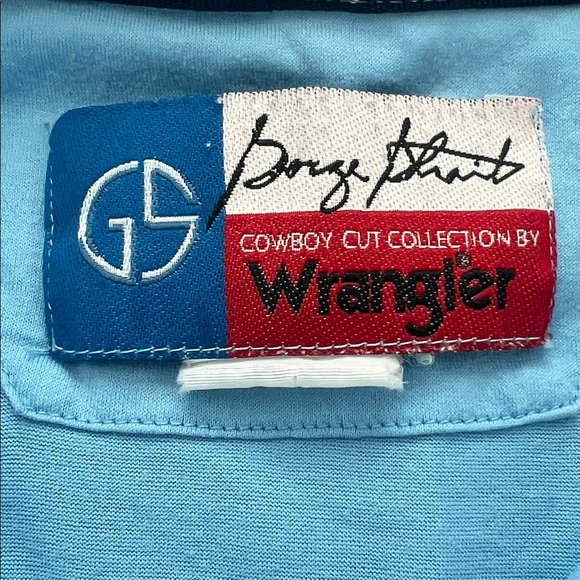 Wrangler Men's George Strait By Performance Light Blue Short Sleeve Polo Shirt-L - Picture 2 of 8